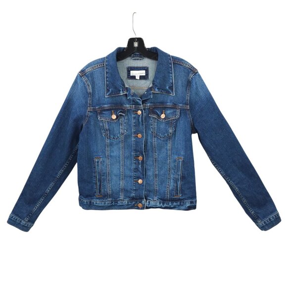 LOFT Jackets & Blazers - LOFT Denim Western Jacket Womens L Button Front Cropped Long Sleeve Pockets